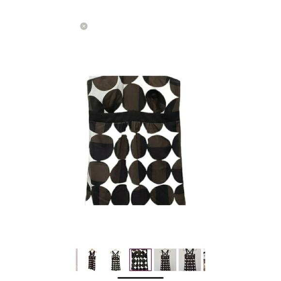 Banana Republic Halter Cocktail Dress Women’s 4 Black White Brown Geometric Prin - Picture 5 of 10